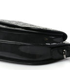 Christian Dior Patent Oblique Embossed Saddle Boxy Bag Black
