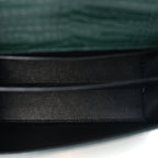 Saint Laurent Calfskin Crocodile Embossed Medium Classic Monogram Cassandra Top Handle Dark Mint