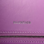 Balenciaga Shiny Box Calfskin Tonal B Small Hourglass Top Handle Bag Lilac