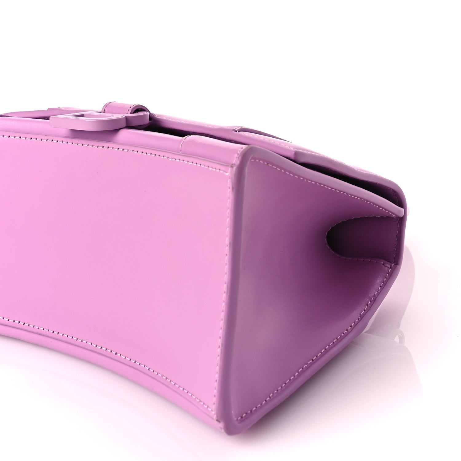 Balenciaga Shiny Box Calfskin Tonal B Small Hourglass Top Handle Bag Lilac