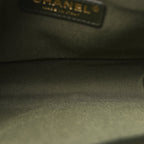Chanel Fabric Chevron Braided Medium Boy Flap Black Dark Green