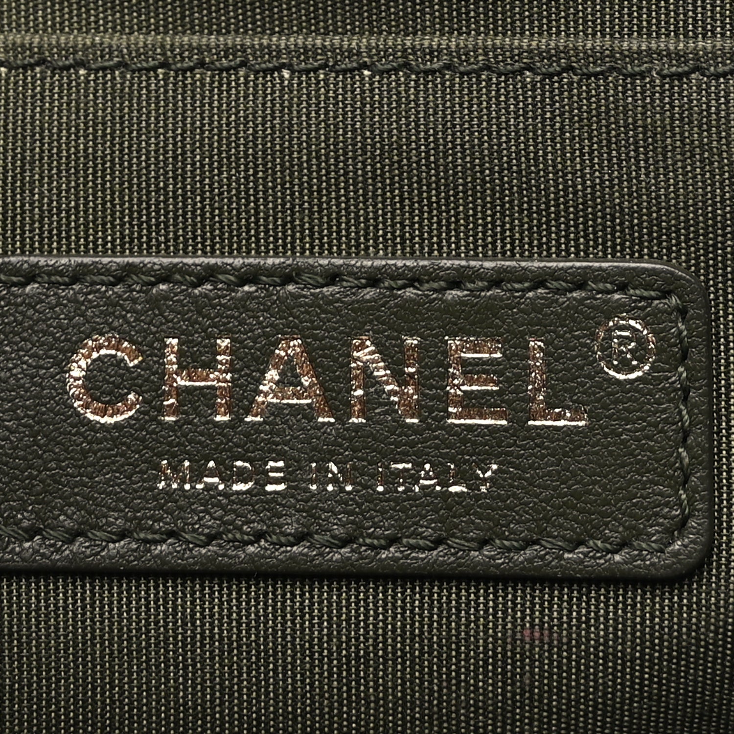 Chanel Fabric Chevron Braided Medium Boy Flap Black Dark Green