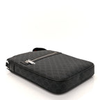 Gucci GG Supreme Monogram Appia Calfskin Web Large Messenger Bag Black Grey