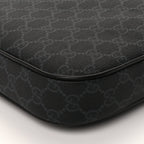 Gucci GG Supreme Monogram Appia Calfskin Web Large Messenger Bag Black Grey