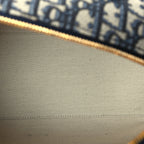Christian Dior Oblique Calfskin Groove 25 Bag Blue