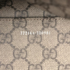 Gucci Canvas Calfskin Logo Print Medium Tote Bag Brown