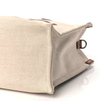 Gucci Canvas Calfskin Logo Print Medium Tote Bag Brown