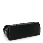 Saint Laurent Lambskin Quilted Medium Loulou Puffer Monogram Chain Satchel Black