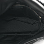 Saint Laurent Lambskin Quilted Medium Loulou Puffer Monogram Chain Satchel Black