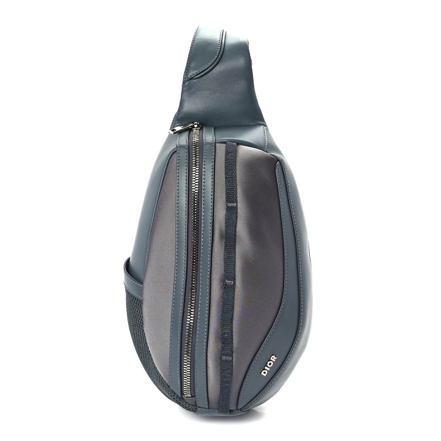 Christian Dior Calfskin Nylon Scarab Sling Bag  Grey
