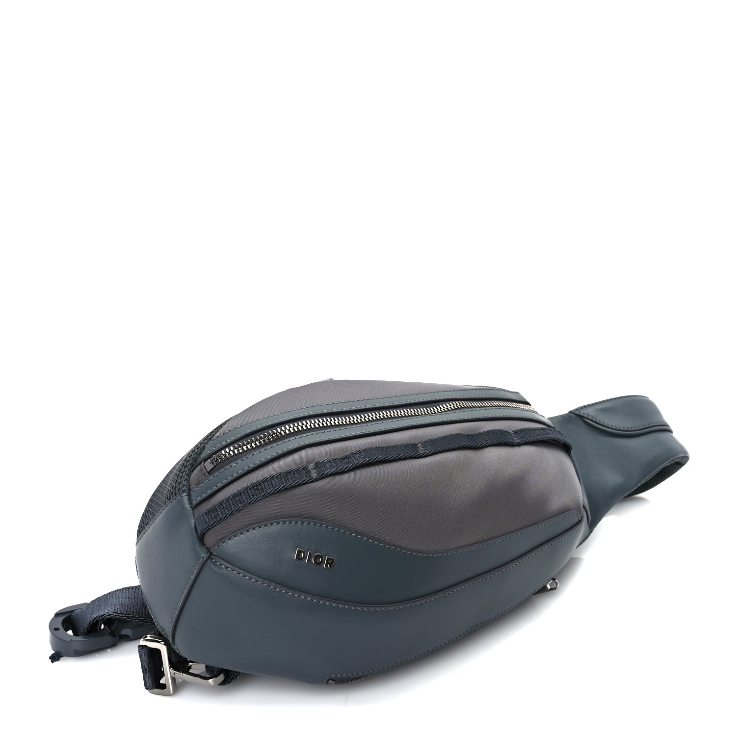 Christian Dior Calfskin Nylon Scarab Sling Bag  Grey