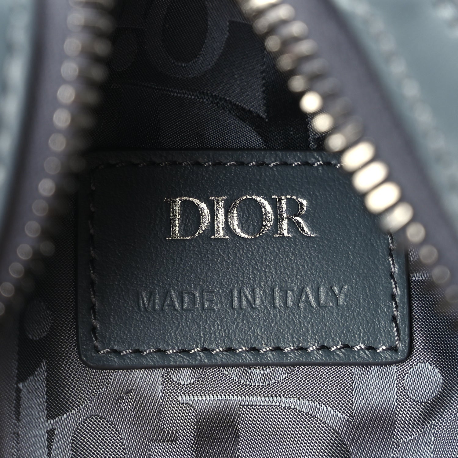 Christian Dior Calfskin Nylon Scarab Sling Bag  Grey