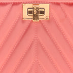 Fendi Raso Satin Trapunatato Medium Peekaboo I SEE U East West Satchel Rosa Quarzo Oro