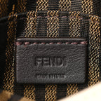 Fendi Canvas Nappa FF Multicolor Embroidered Nano Maxi Buckle Baguette Charm Grezzo Multicolor Latte