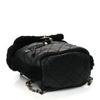 Chanel Lambskin Shearling Quilted CC Backpack Black