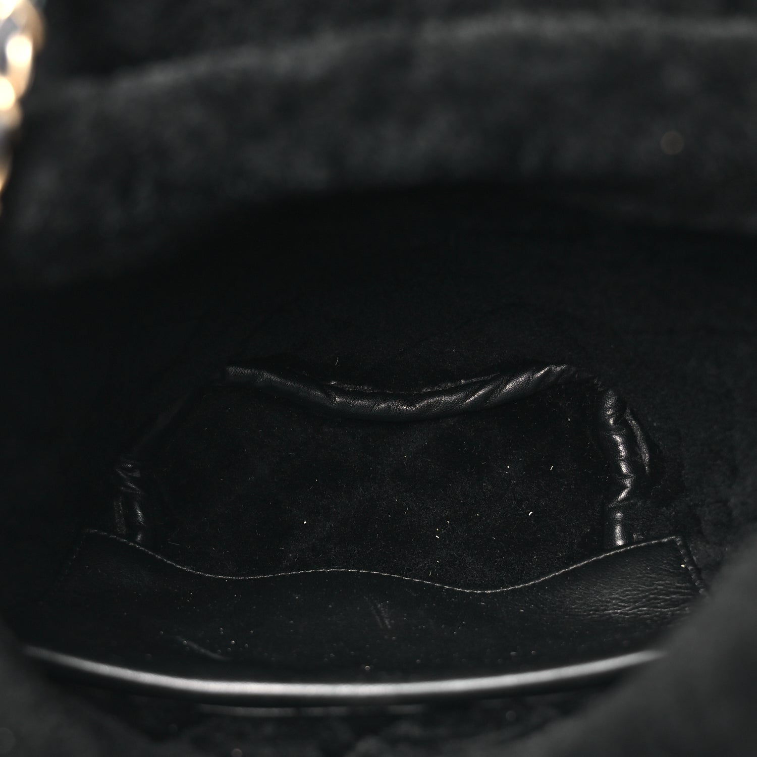Chanel Lambskin Shearling Quilted CC Backpack Black