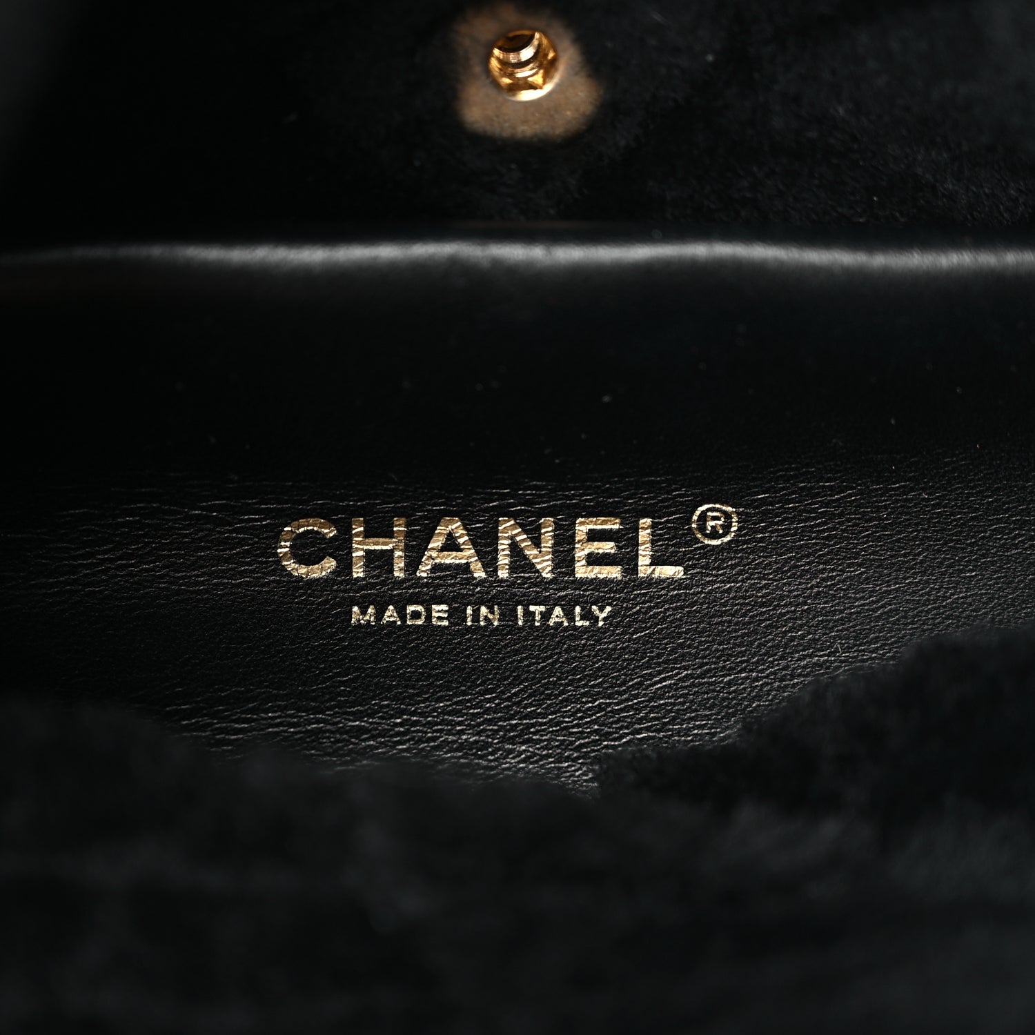 Chanel Lambskin Shearling Quilted CC Backpack Black