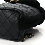 Chanel Lambskin Shearling Quilted CC Backpack Black