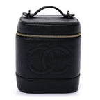 Chanel Caviar Vanity Cosmetic Case Black