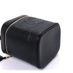 Chanel Caviar Vanity Cosmetic Case Black