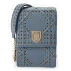 Christian Dior Lambskin Grommet Vertical Diorama Sky Blue