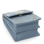 Christian Dior Lambskin Grommet Vertical Diorama Sky Blue