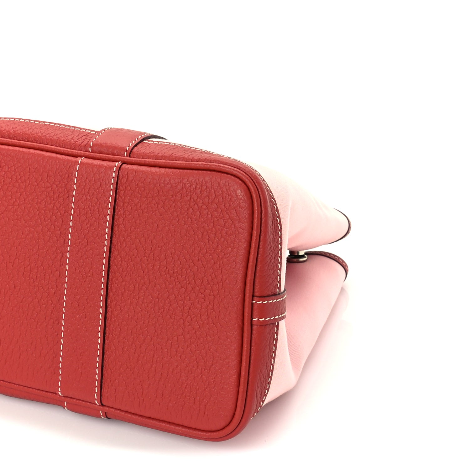 Hermes Toile Militaire Vache Country Garden Party Tote 30  Rose Sakura Rouge Duchesse