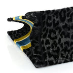 Christian Dior Velvet Mizza Embroidered Medium Leopard Book Tote Black Yellow Blue