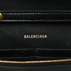 Balenciaga Shiny Box Calfskin Hourglass Chain Bag Black