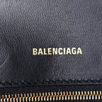 Balenciaga Shiny Box Calfskin Small Hourglass Top Handle Bag  Black