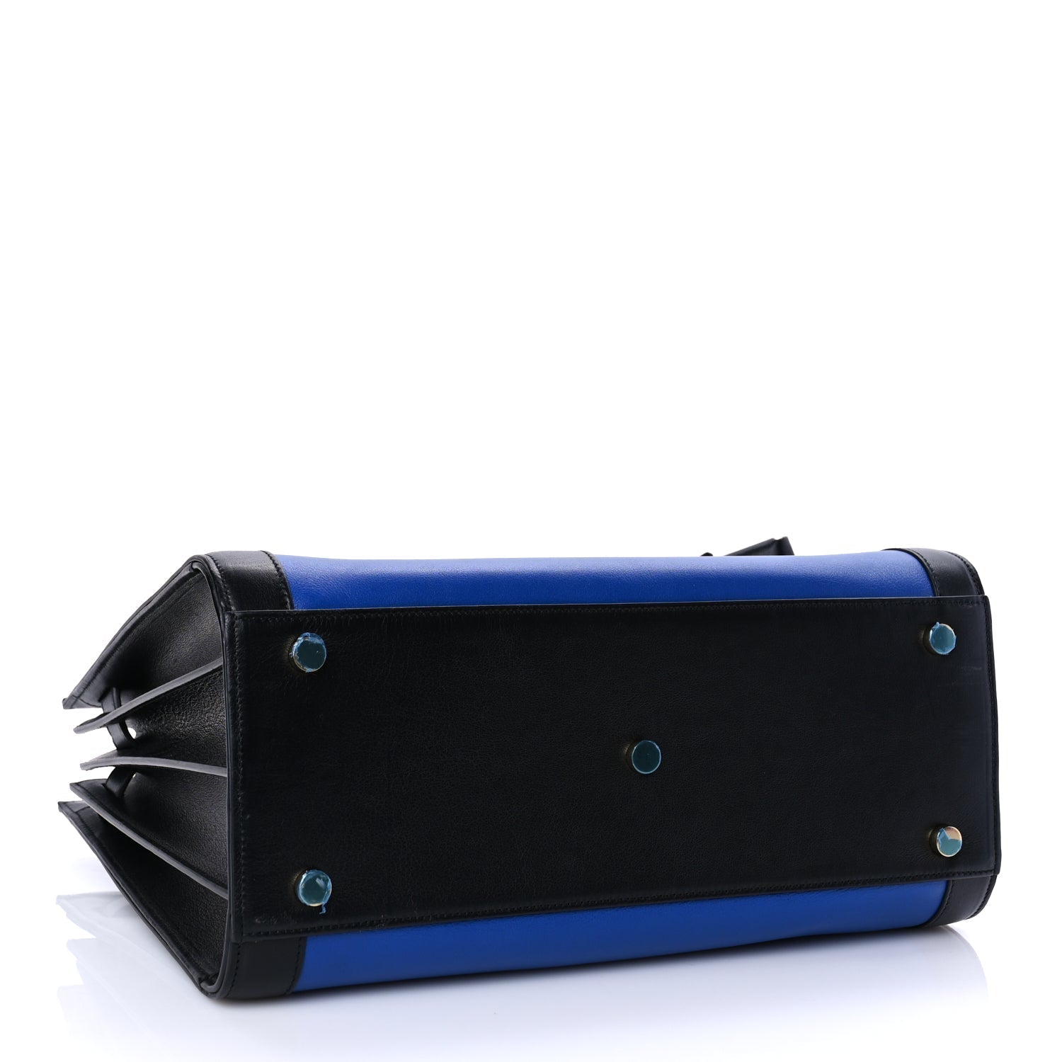 Saint Laurent Calfskin Bi-Color Small Sac De Jour  Royal Blue Black