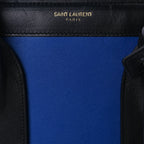 Saint Laurent Calfskin Bi-Color Small Sac De Jour  Royal Blue Black