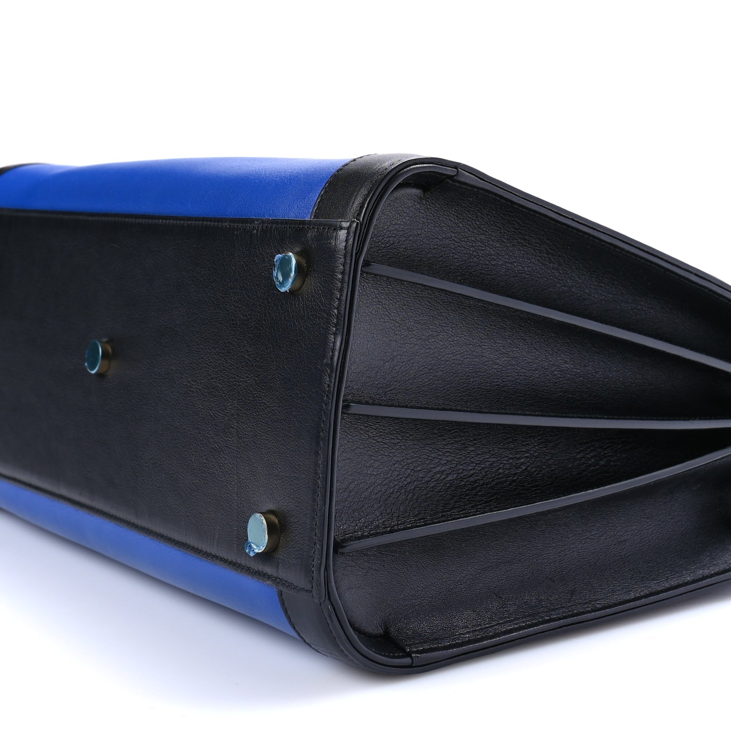 Saint Laurent Calfskin Bi-Color Small Sac De Jour  Royal Blue Black