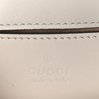 Gucci Calfskin Matelasse Mini GG Marmont Top Handle Shoulder Bag  White