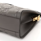 Gucci Calfskin GG Matelasse Small Slim Chain Shoulder Bag Dusty Grey Natural