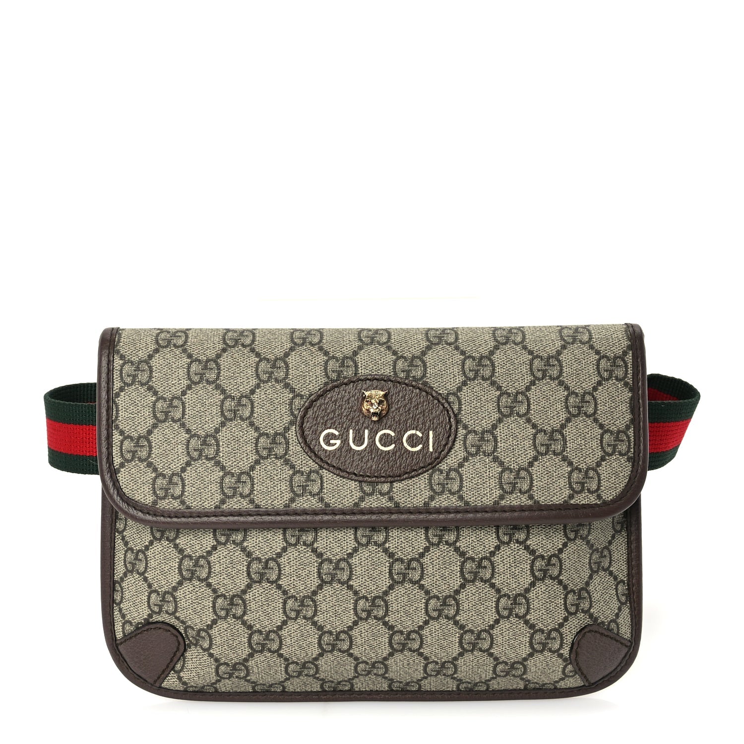 Gucci GG Supreme Monogram Neo Vintage Web Belt Bag  Brown