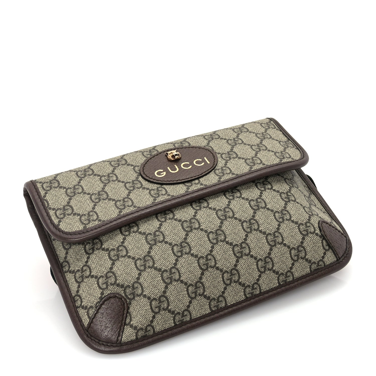 Gucci GG Supreme Monogram Neo Vintage Web Belt Bag  Brown