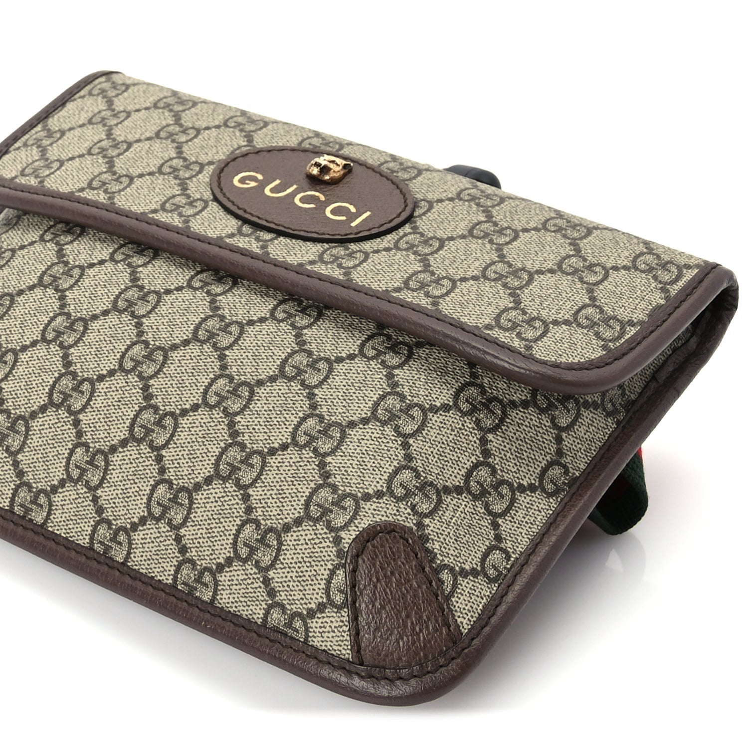 Gucci GG Supreme Monogram Neo Vintage Web Belt Bag  Brown