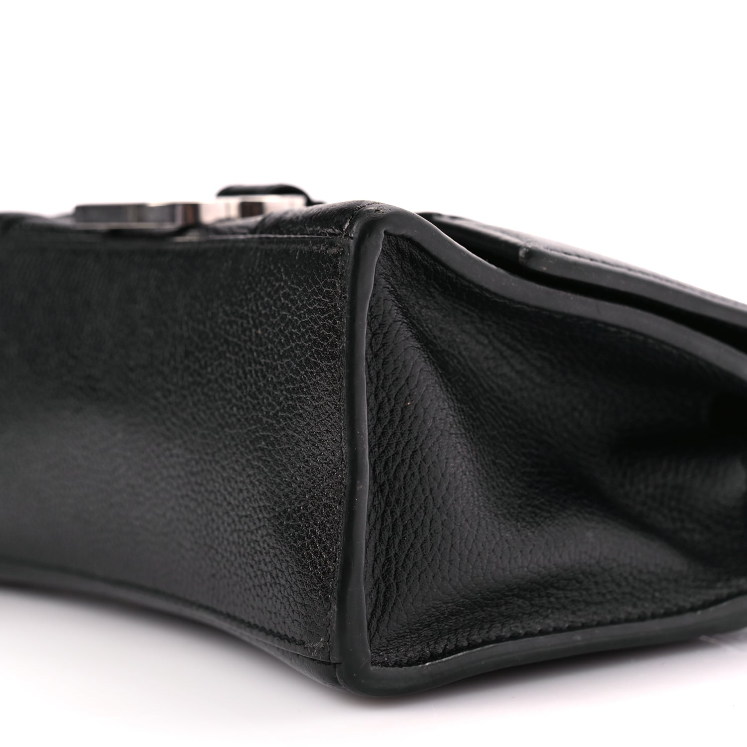 Balenciaga Grained Calfskin Hourglass Top Handle Bag XS Black