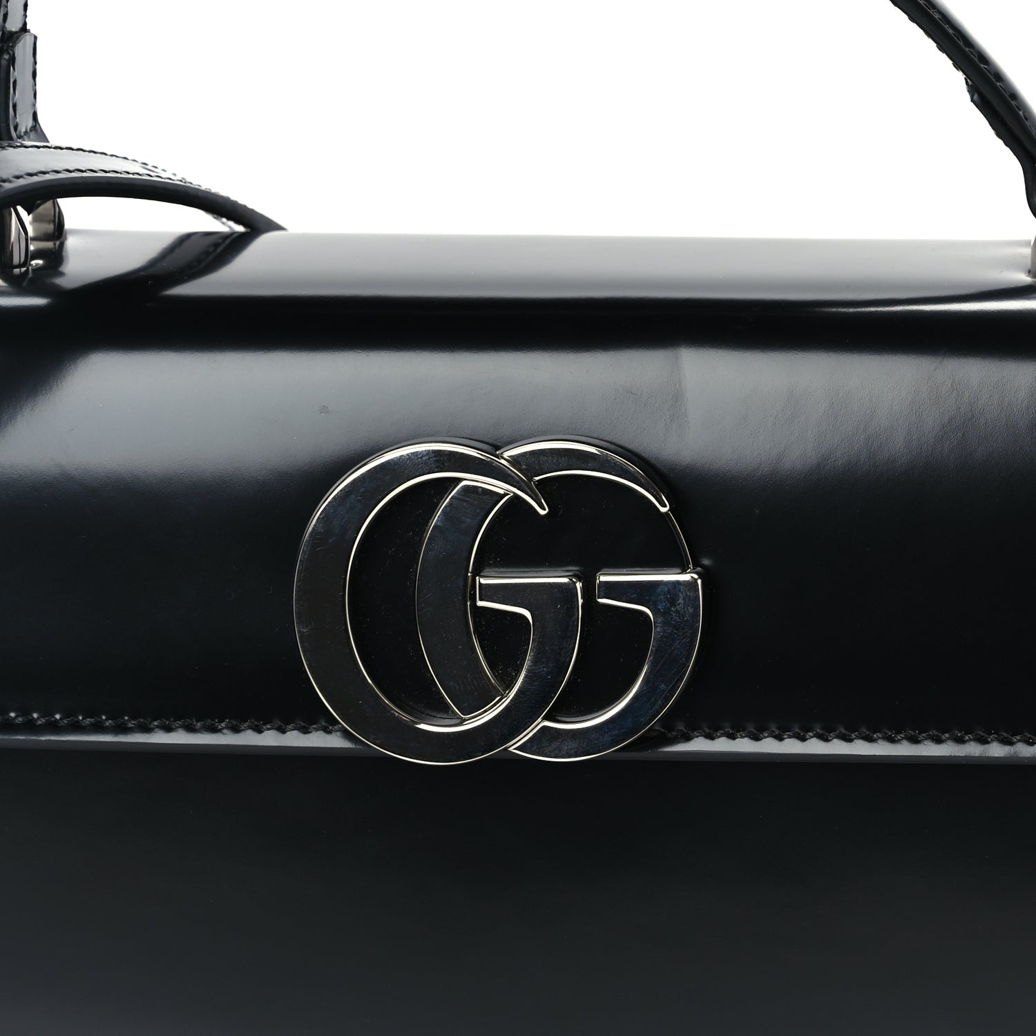 Gucci Matelasse GG Marmont Half Moon Top Handle Bag Black