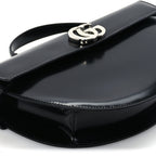 Gucci Matelasse GG Marmont Half Moon Top Handle Bag Black