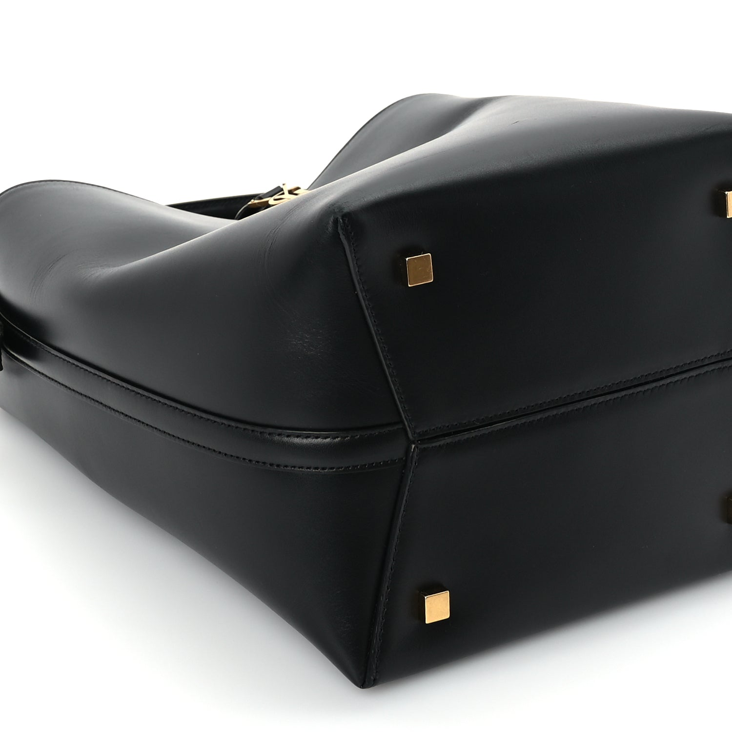 Saint Laurent Shiny Calfskin Le 37 Small Bucket Bag  Black