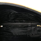 Prada Jacquard Saffiano Triangolo Symbole Embroidered Medium Shoulder Bag Black Corda