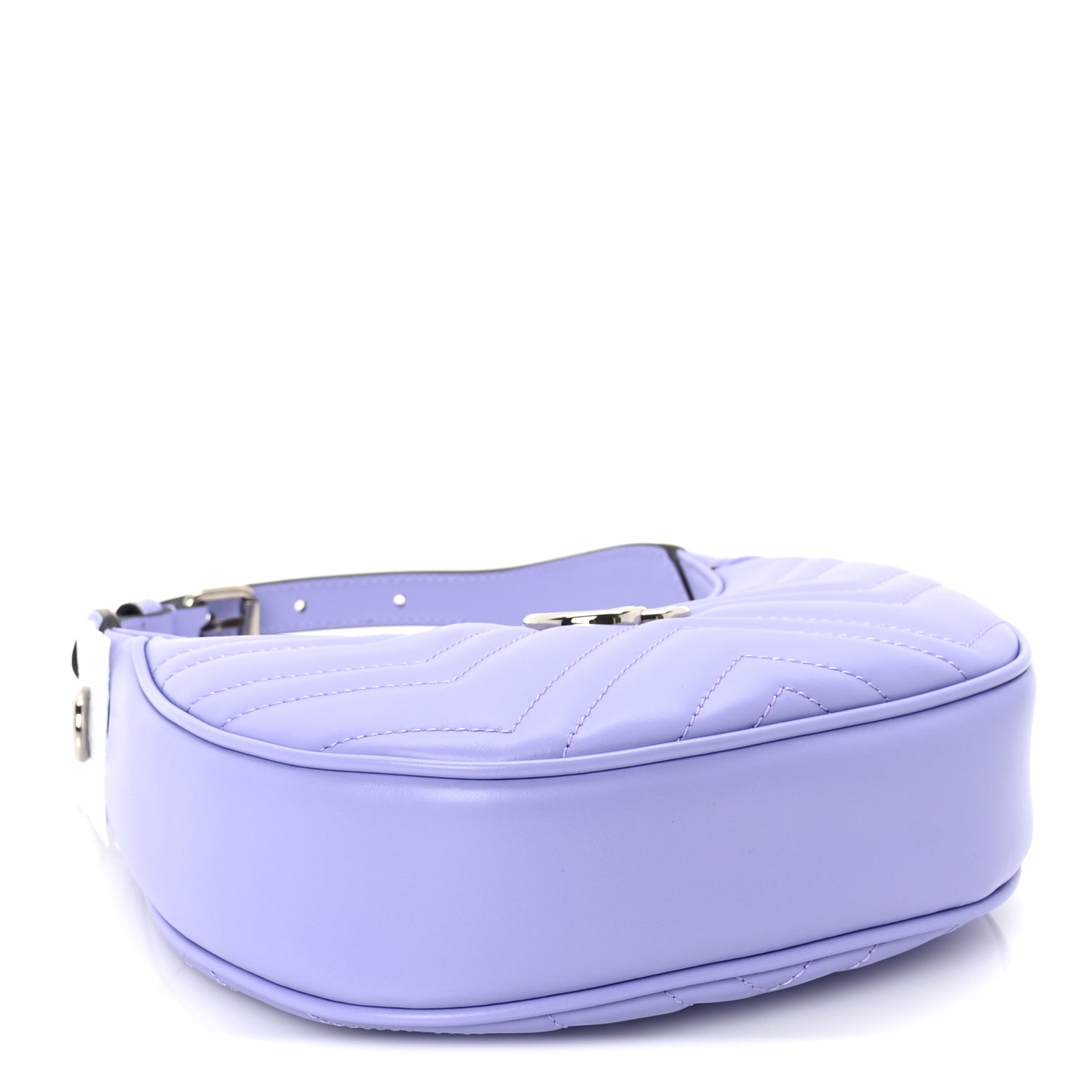 Gucci Calfskin Matelasse Mini GG Marmont Half Moon Hobo  Lapis