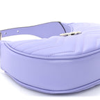 Gucci Calfskin Matelasse Mini GG Marmont Half Moon Hobo  Lapis