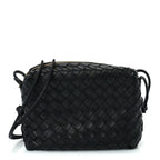 Bottega Veneta Nappa Intrecciato Medium Loop Camera Bag Black