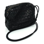 Bottega Veneta Nappa Intrecciato Medium Loop Camera Bag Black