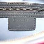 Christian Dior Lambskin Cannage Medium Tri-Color Lady Dior Fuchsia Grey Light Blue