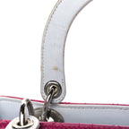 Christian Dior Lambskin Cannage Medium Tri-Color Lady Dior Fuchsia Grey Light Blue