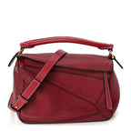 Loewe Calfskin Small Puzzle Bag  Rouge